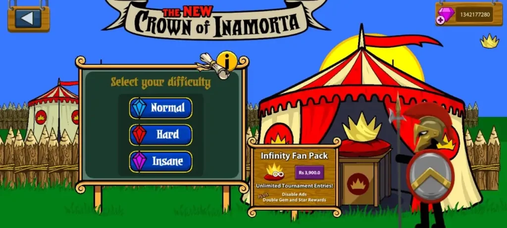 Tournament mode(crown of Inamorta) of stick war legacy mod apk