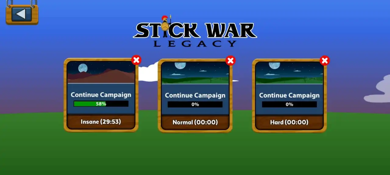 Stick War Legacy MOD APK v2026.1.476 (99999 Army, Gems & Mod Menu) 8 Classic campaign level in stick war legacy